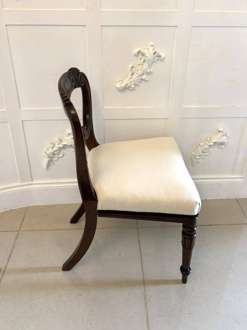 Antique Quality Set of 10 English Regency Carved Mahogany Dining Chairs - Image 6