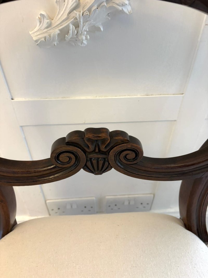 Antique Quality Set of 10 English Regency Carved Mahogany Dining Chairs - Image 11