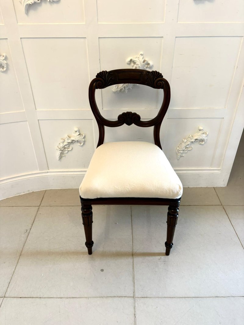 Antique Quality Set of 10 English Regency Carved Mahogany Dining Chairs - Image 5