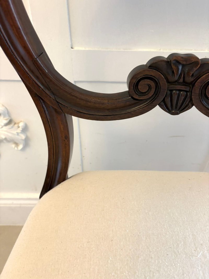 Antique Quality Set of 10 English Regency Carved Mahogany Dining Chairs - Image 10