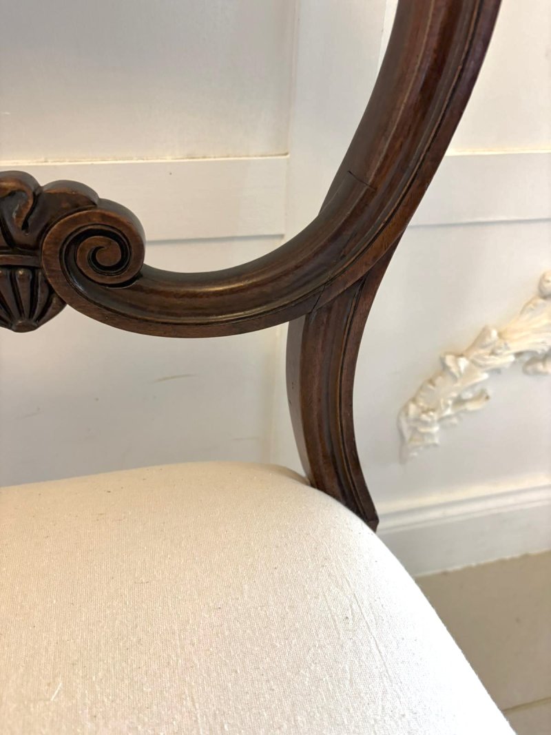 Antique Quality Set of 10 English Regency Carved Mahogany Dining Chairs - Image 9