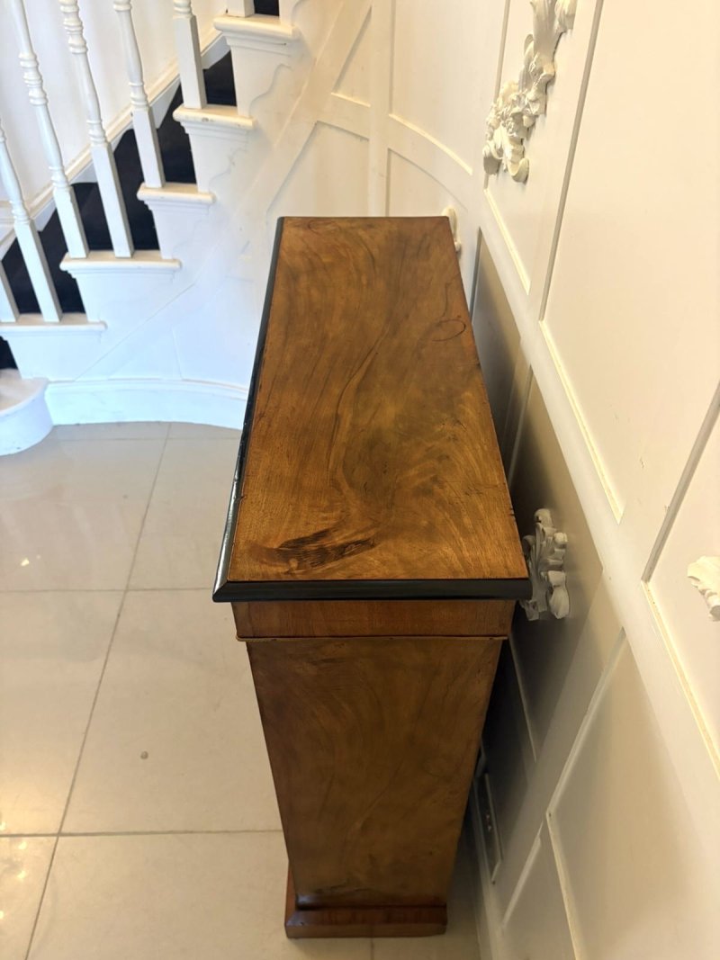 Antique Victorian English Walnut Inlaid Pier Cabinet Display - Image 10