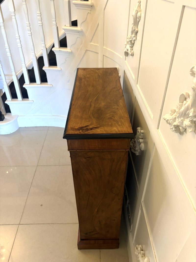 Antique Victorian English Walnut Inlaid Pier Cabinet Display - Image 5