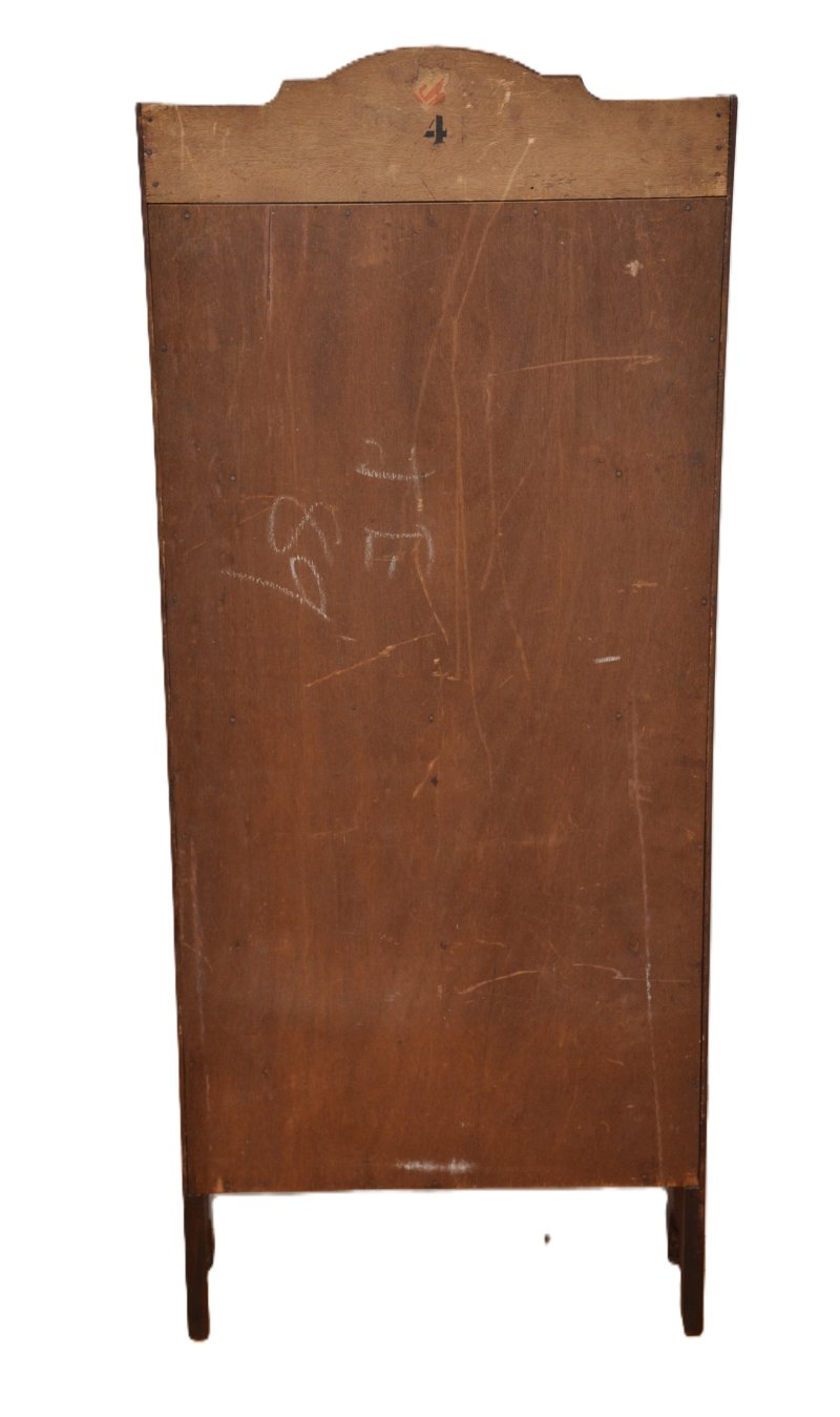 Slim Mahogany and Inlaid Open Bookcase c1900s - Image 15