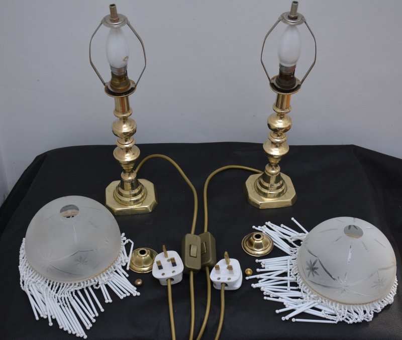 Pair of Victorian Table Lamps in Brass - Image 12