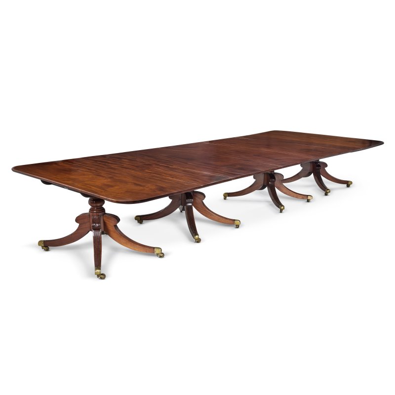 Exceptional ​​Antique Regency Four Pedestal Dining Table With Three Leaves to Seat 24 - Image 2