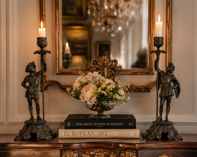 Antique Pair Victorian French Figural Spelter Candlesticks Renaissance Soldier Sculptural Mantel Pieces - Image 2