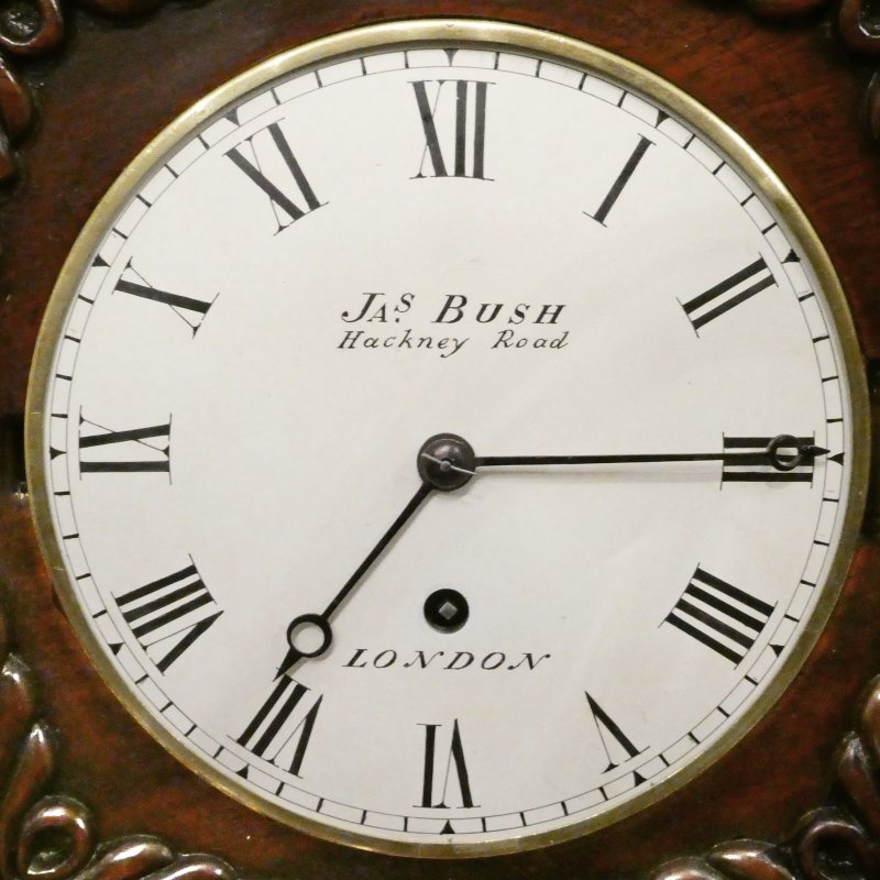 Georgian Mahogany Timepiece Library Mantel Clock by James Bush of London - Image 3