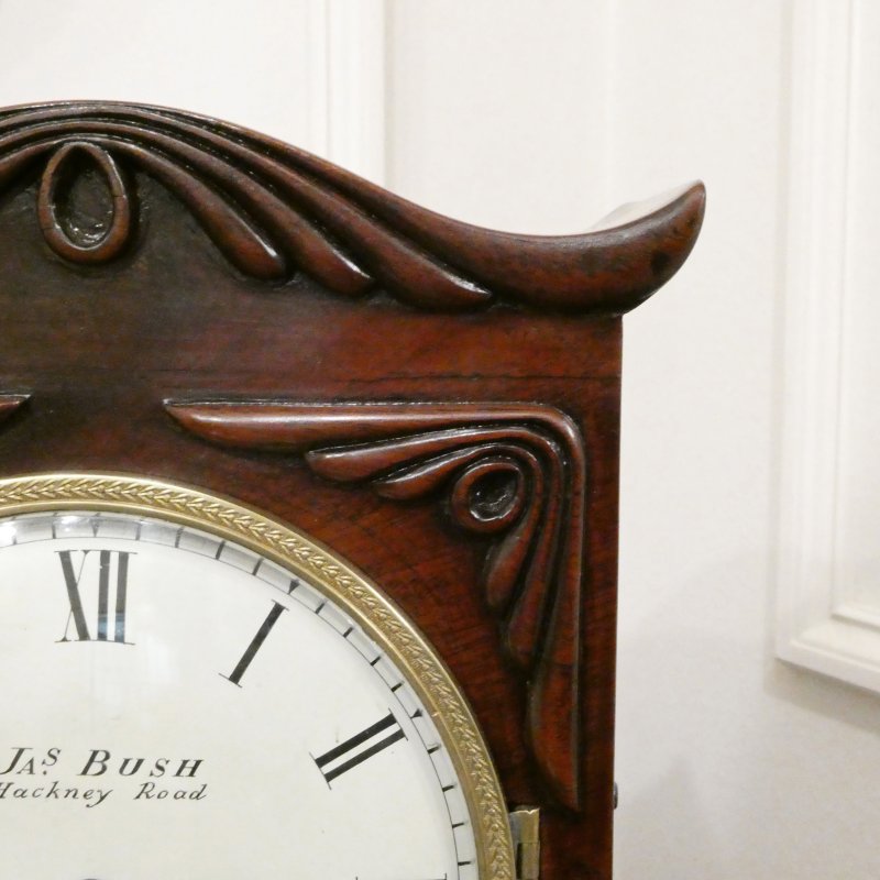 Georgian Mahogany Timepiece Library Mantel Clock by James Bush of London - Image 4