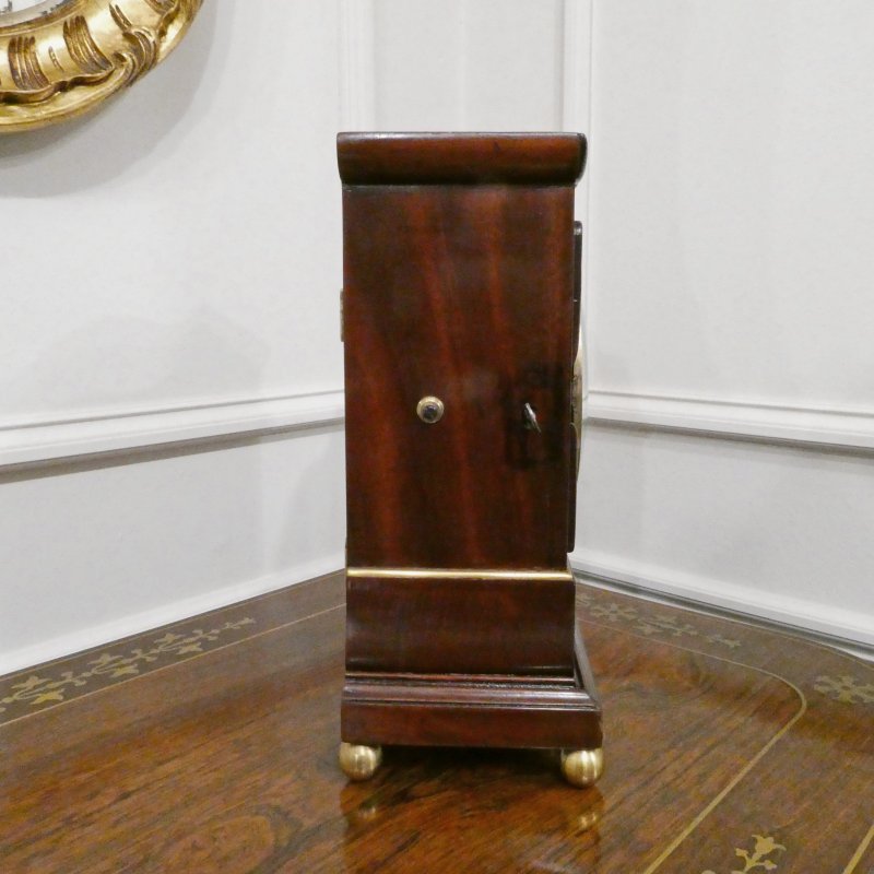 Georgian Mahogany Timepiece Library Mantel Clock by James Bush of London - Image 8