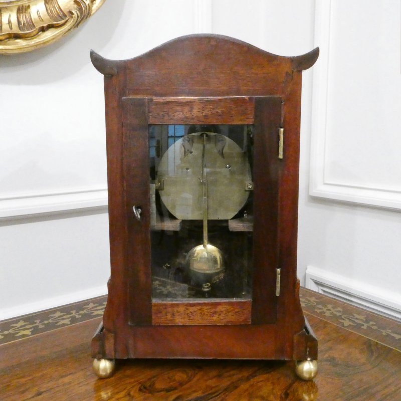 Georgian Mahogany Timepiece Library Mantel Clock by James Bush of London - Image 9