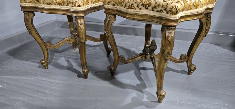 Pair French Gilt Stools - Image 2