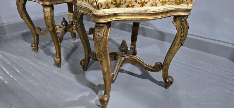 Pair French Gilt Stools - Image 3