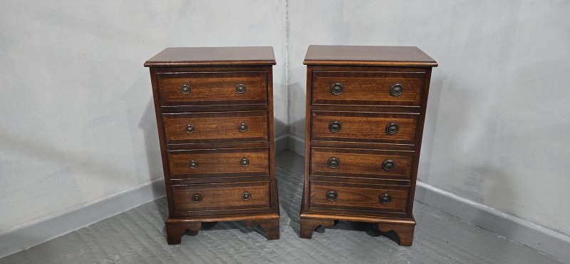 Pair Regency Mahogany Bedside Lamp Chests of Drawers - Image 4