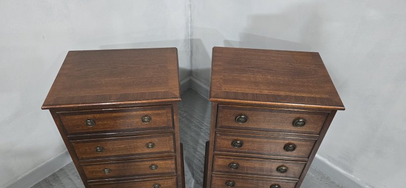 Pair Regency Mahogany Bedside Lamp Chests of Drawers - Image 7
