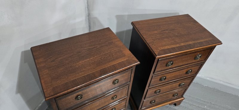 Pair Regency Mahogany Bedside Lamp Chests of Drawers - Image 8