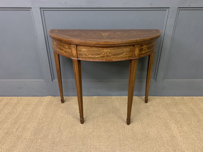 Fine Quality Inlaid Mahogany Card Table - Image 12