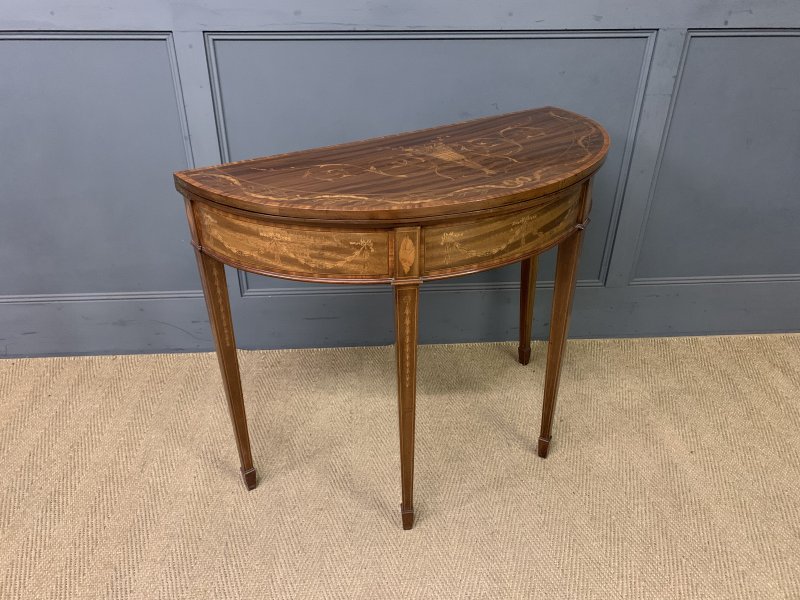Fine Quality Inlaid Mahogany Card Table - Image 9