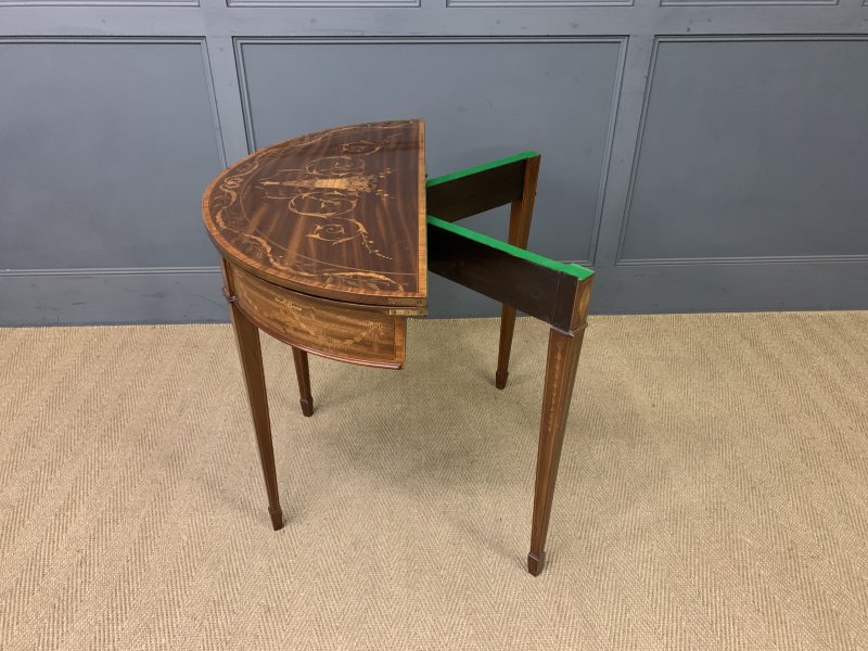 Fine Quality Inlaid Mahogany Card Table - Image 6