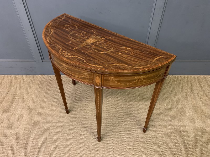Fine Quality Inlaid Mahogany Card Table - Image 10
