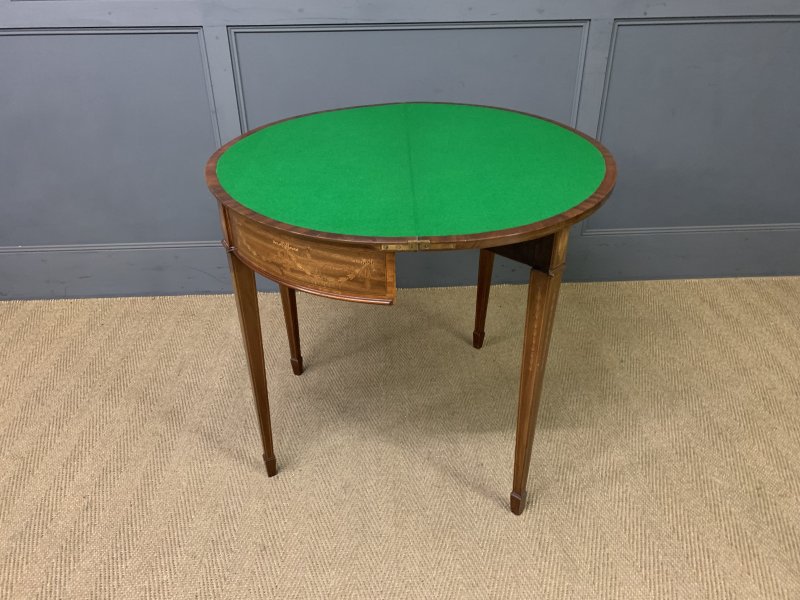 Fine Quality Inlaid Mahogany Card Table - Image 11