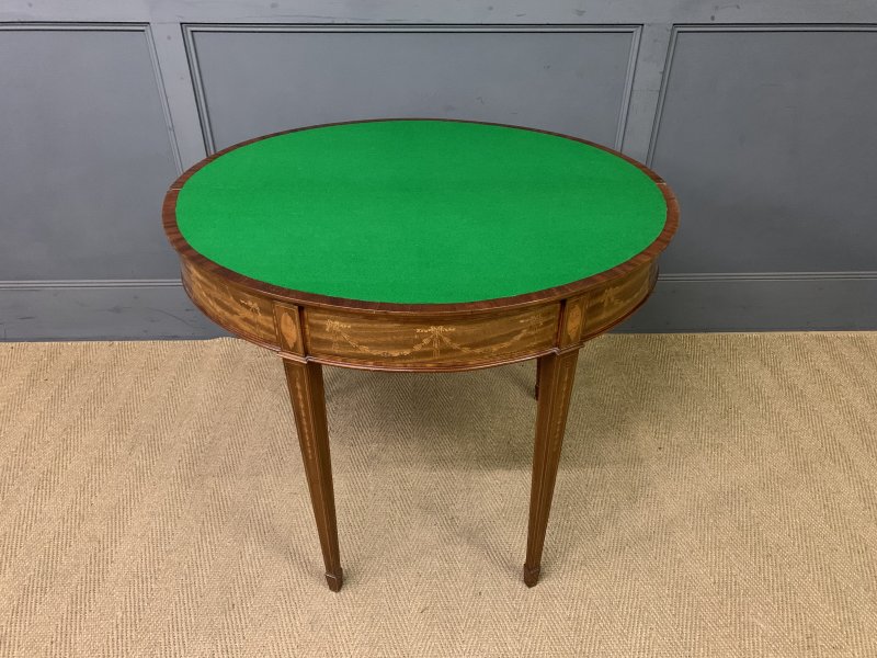 Fine Quality Inlaid Mahogany Card Table - Image 13