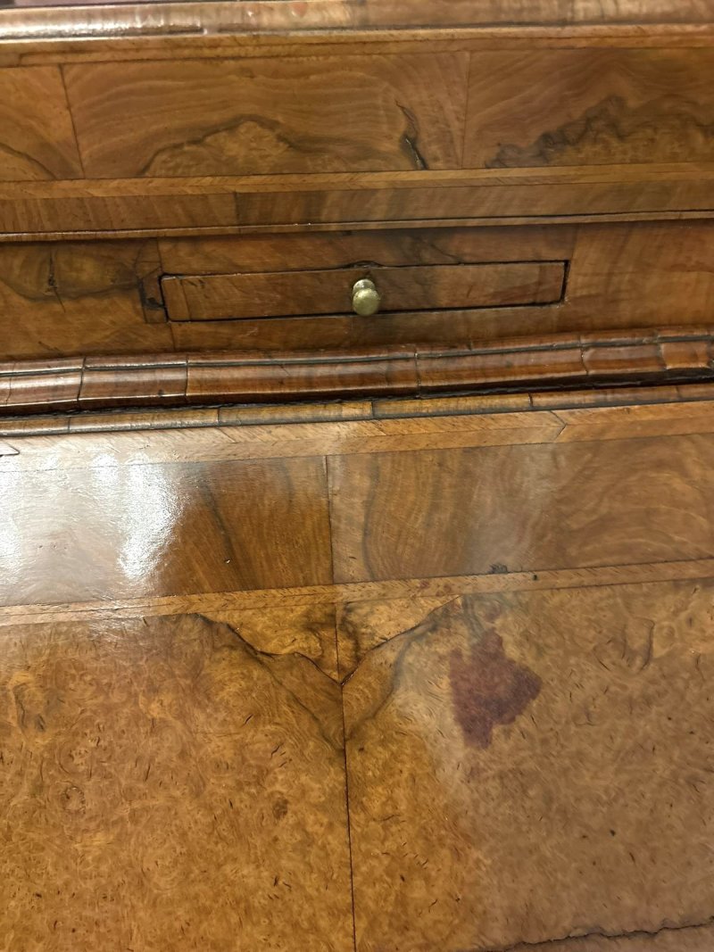 Antique Exceptional 18th Century George I Figured Walnut Bureau Bookcase Secretaire Cabinet - Image 10