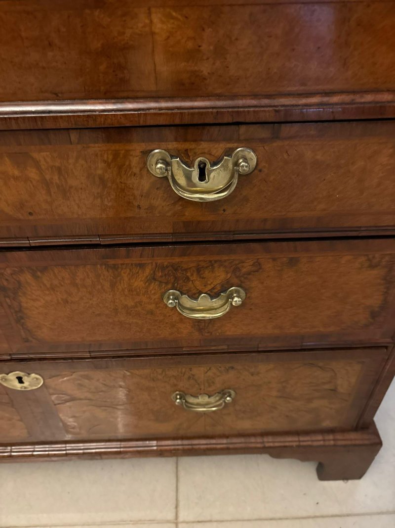 Antique Exceptional 18th Century George I Figured Walnut Bureau Bookcase Secretaire Cabinet - Image 13