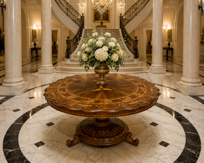 Antique Exhibition Quality Irish Killarney Marquetry Inlaid Yew Wood Centre Table Large Round Entry Hall Table Attributed to the Egan Workshop - Image 2