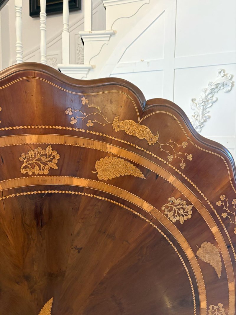 Antique Exhibition Quality Irish Killarney Marquetry Inlaid Yew Wood Centre Table Large Round Entry Hall Table Attributed to the Egan Workshop - Image 18