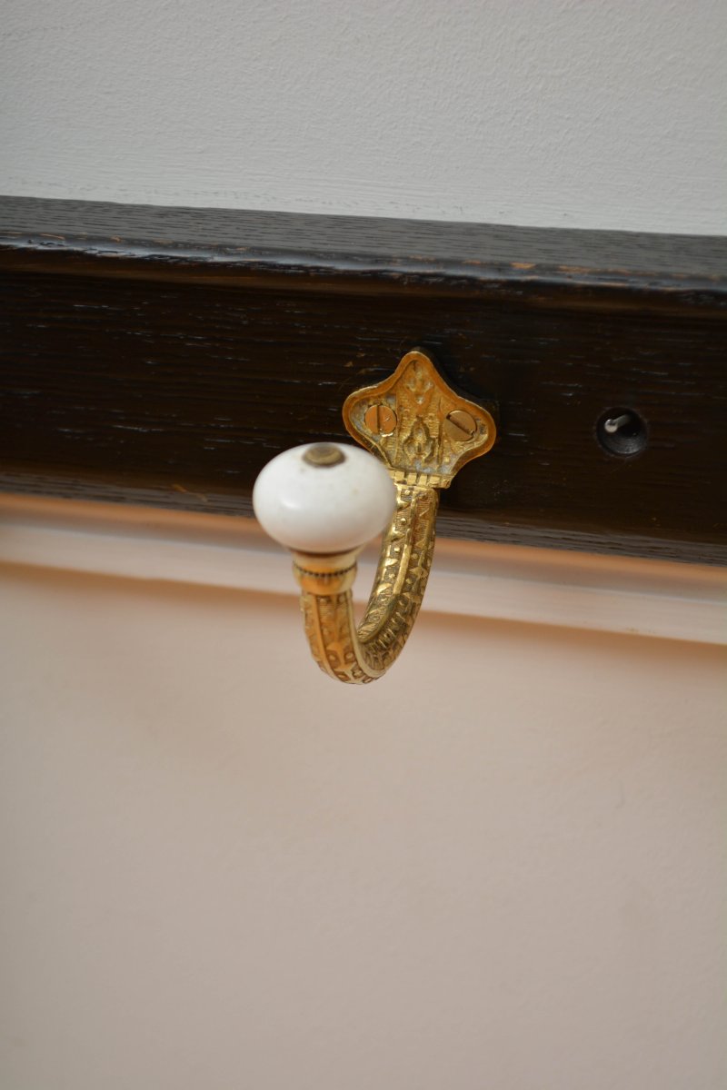 Victorian Coat Rack Ebonised Coat Hooks - Image 3