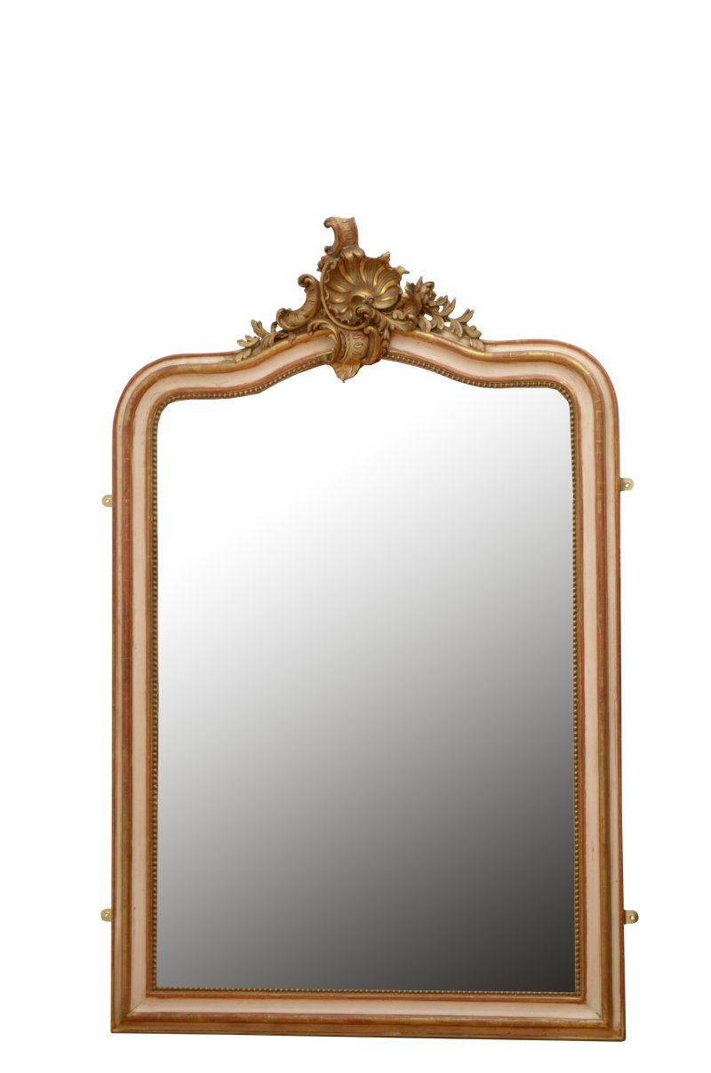 Gilded Chateau Wall Mirror with Crest H157cm Restored