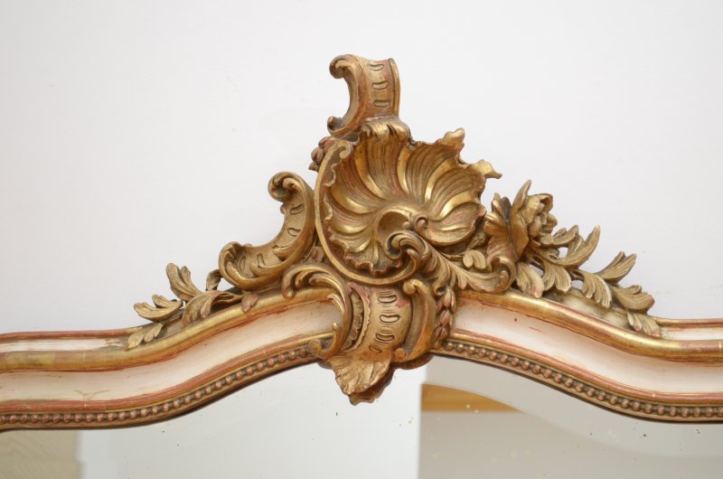 Gilded Chateau Wall Mirror with Crest H157cm Restored - Image 7