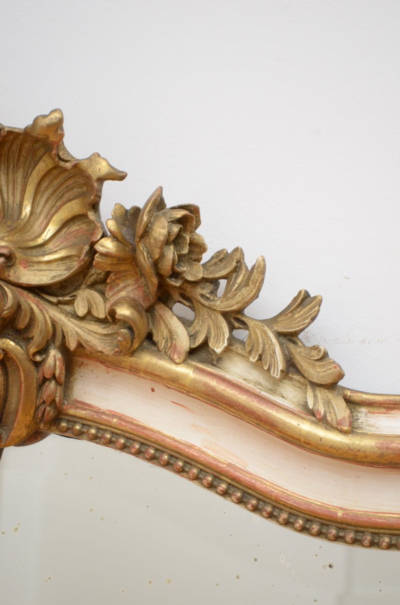 Gilded Chateau Wall Mirror with Crest H157cm Restored - Image 8