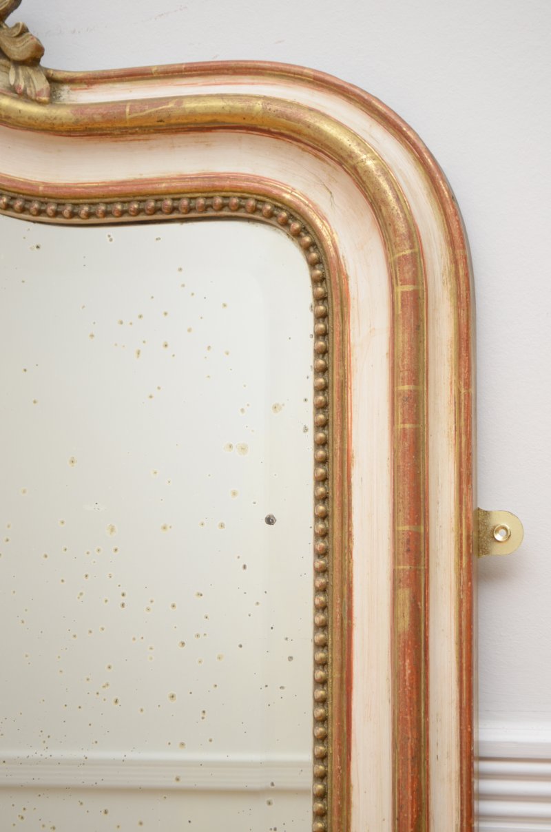 Gilded Chateau Wall Mirror with Crest H157cm Restored - Image 11
