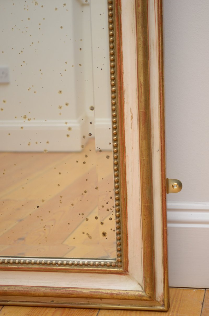 Gilded Chateau Wall Mirror with Crest H157cm Restored - Image 12