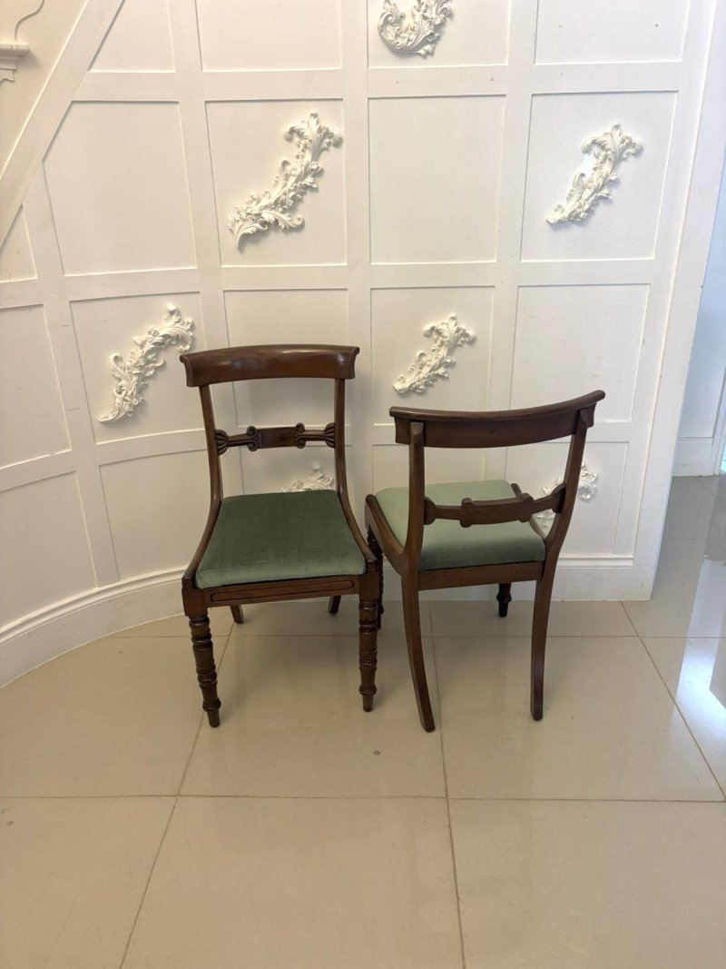 Antique Regency Mahogany Set of 8 Dining Chairs with Scroll Arm Carvers - Image 6