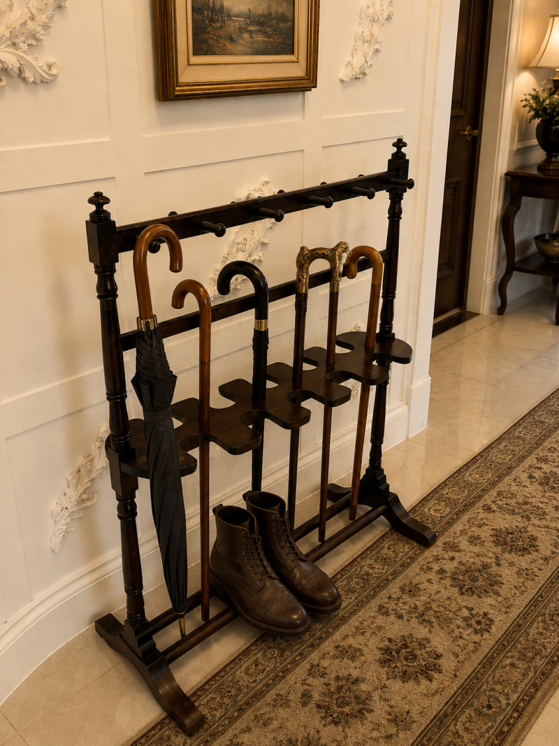 Antique Regency Mahogany Boot Rack Stand Hall Umbrella Stick Stand - Image 2