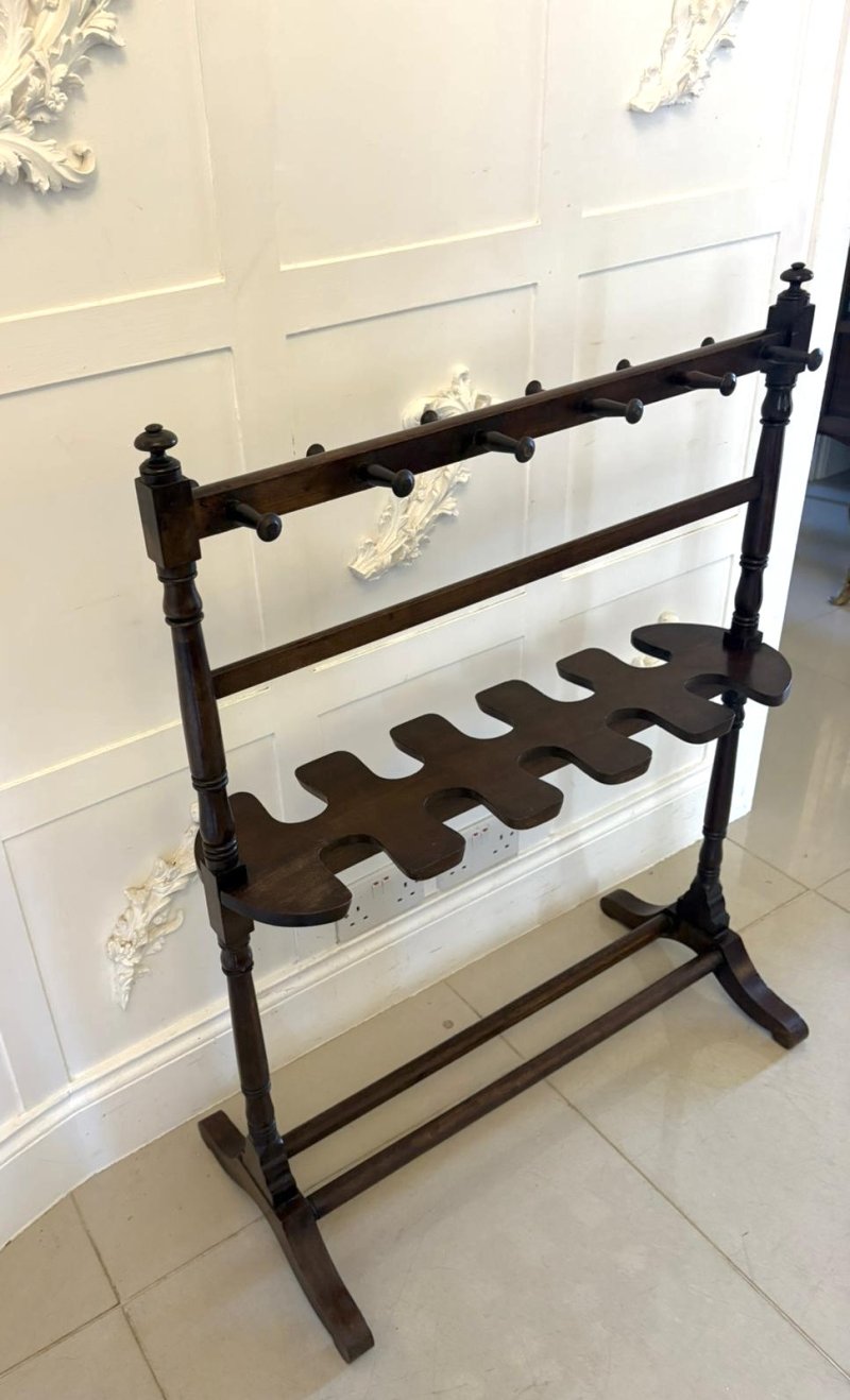 Antique Regency Mahogany Boot Rack Stand Hall Umbrella Stick Stand