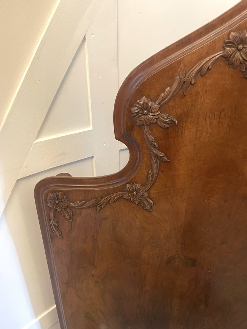 Antique Pair of Quality Carved Burr Walnut Single Beds - Image 8
