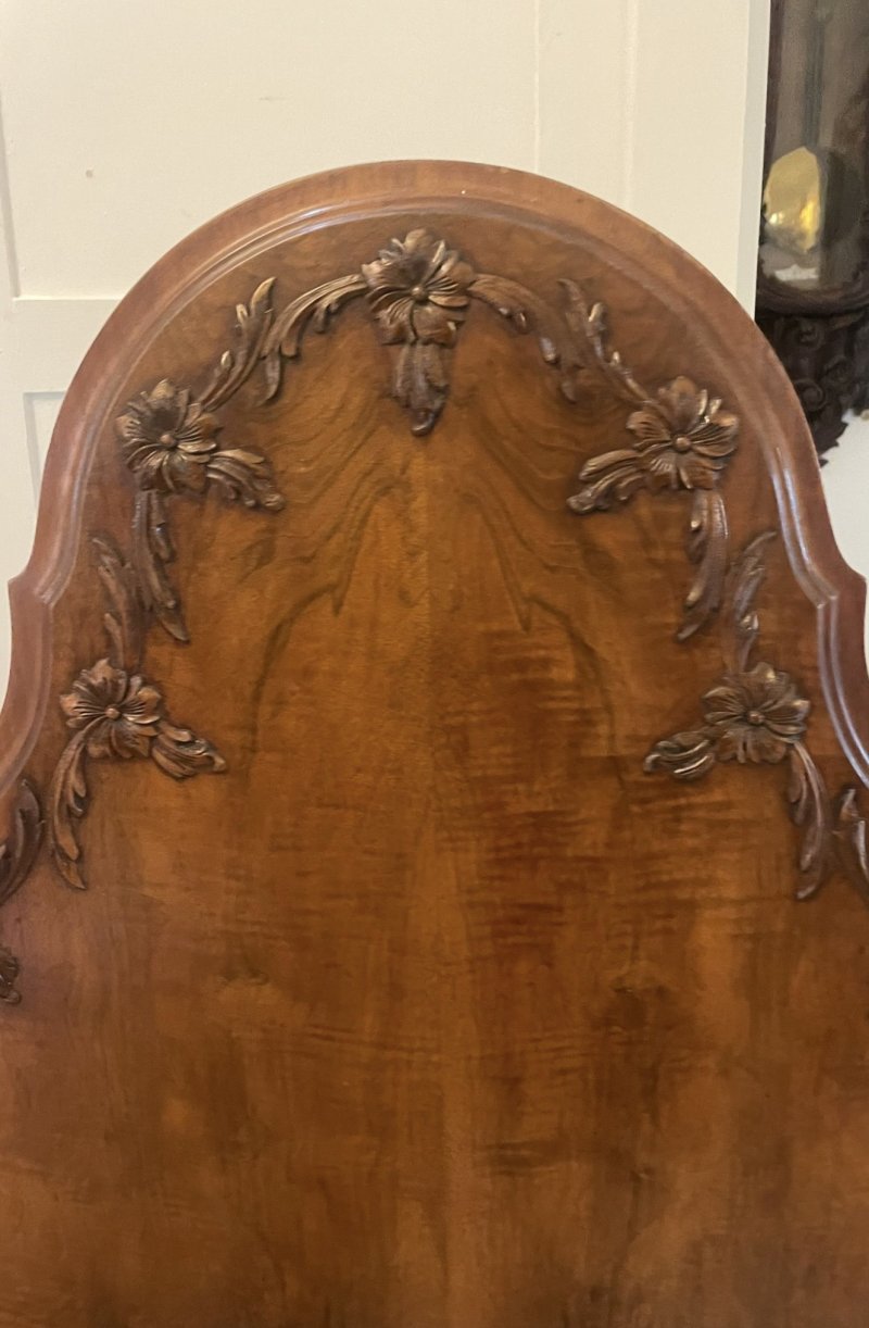 Antique Pair of Quality Carved Burr Walnut Single Beds - Image 16