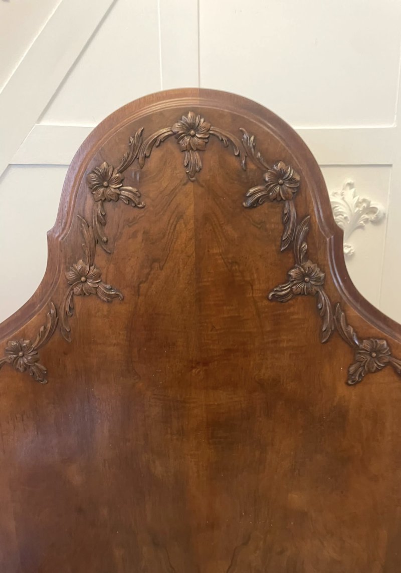 Antique Pair of Quality Carved Burr Walnut Single Beds - Image 7