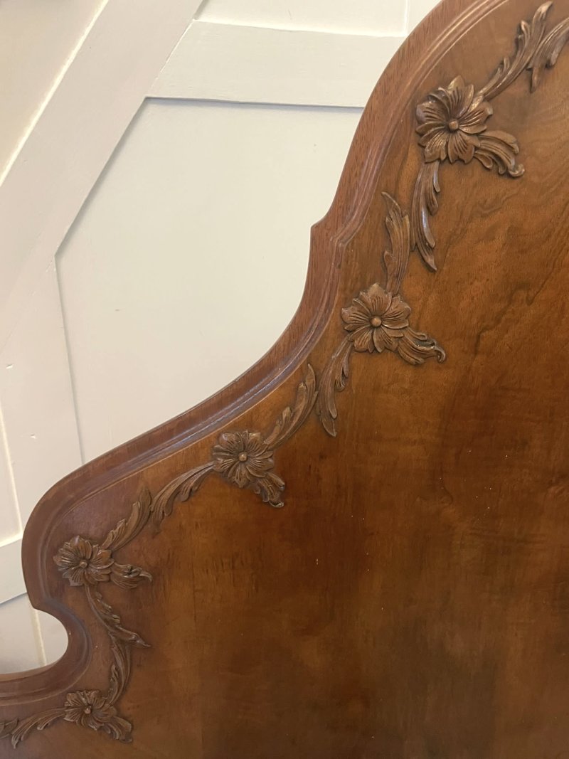 Antique Pair of Quality Carved Burr Walnut Single Beds - Image 10
