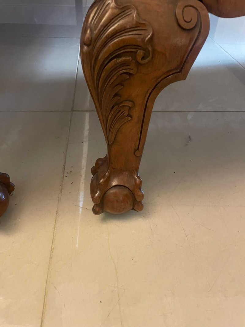 Antique Pair of Quality Carved Burr Walnut Single Beds - Image 20