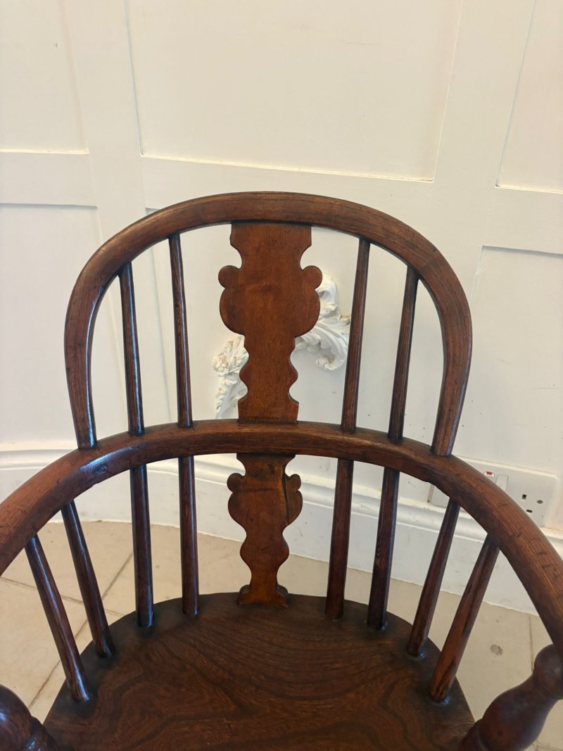 Antique Georgian Elm Child’s Windsor Armchair - Image 7