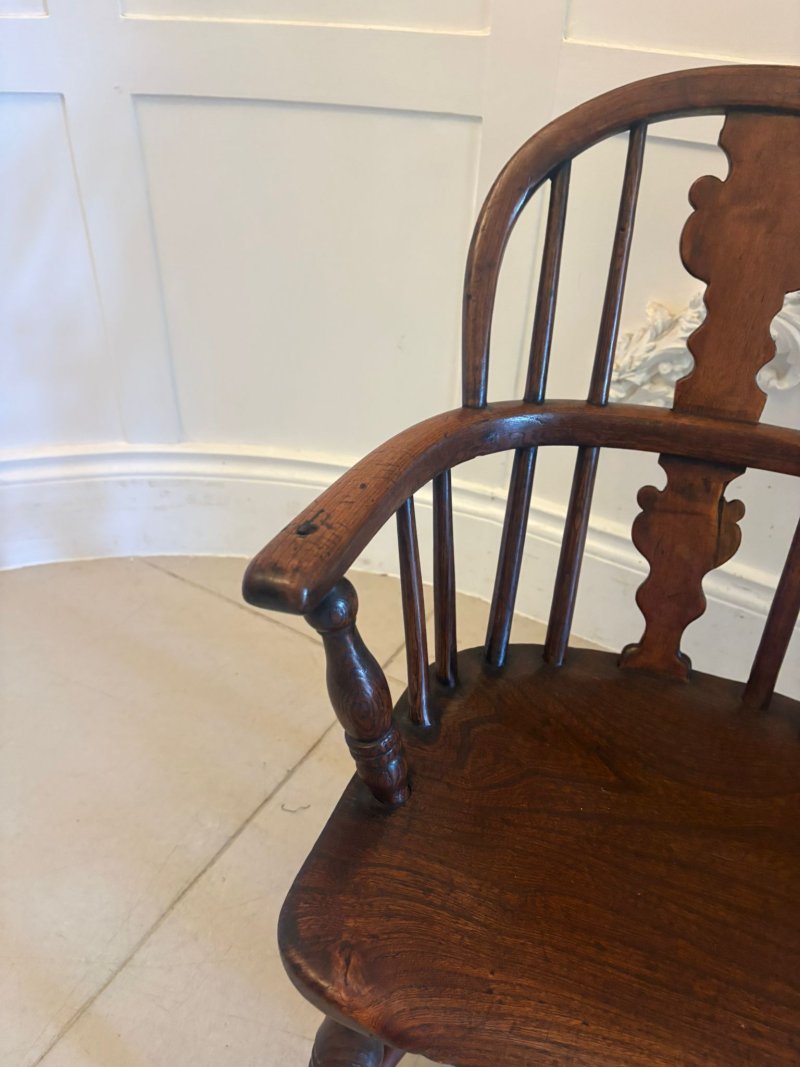 Antique Georgian Elm Child’s Windsor Armchair - Image 8