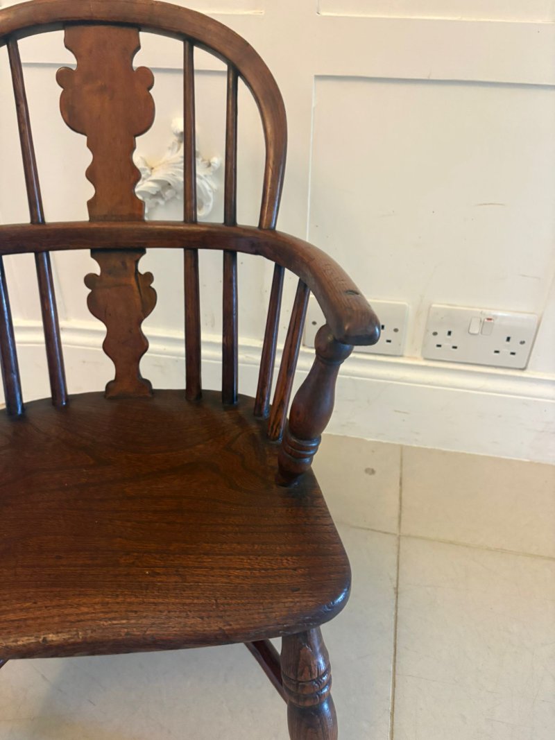 Antique Georgian Elm Child’s Windsor Armchair - Image 10