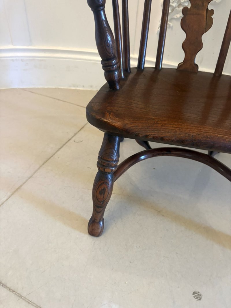 Antique Georgian Elm Child’s Windsor Armchair - Image 9