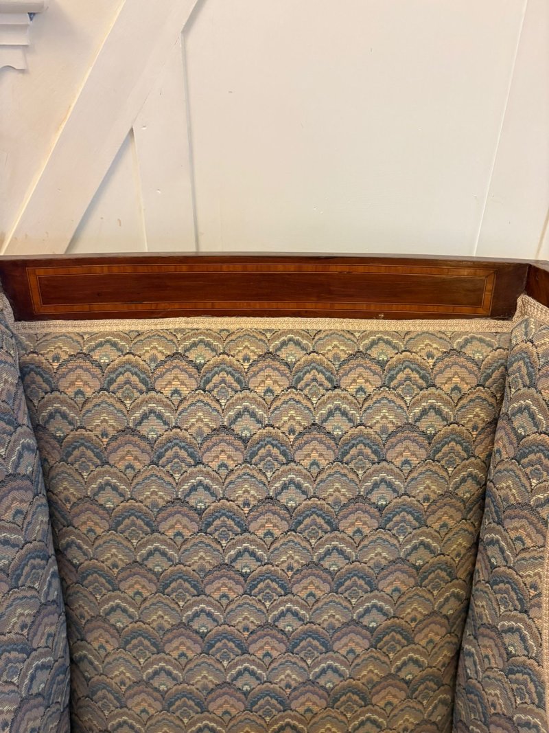 Antique Quality Edwardian Mahogany Bergère Style Wing Armchair - Image 5