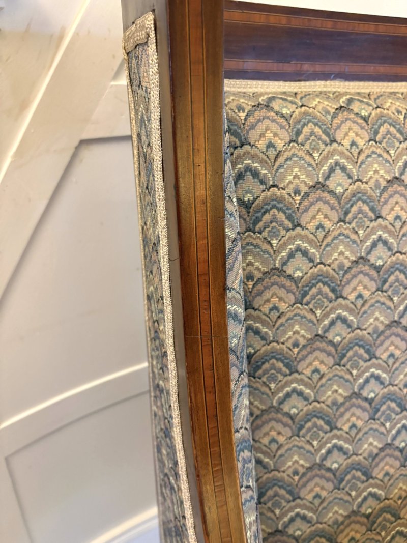 Antique Quality Edwardian Mahogany Bergère Style Wing Armchair - Image 8